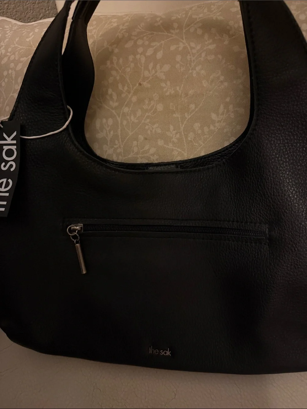 The Sak Rylan Black Leather Satchel Hobo Bag